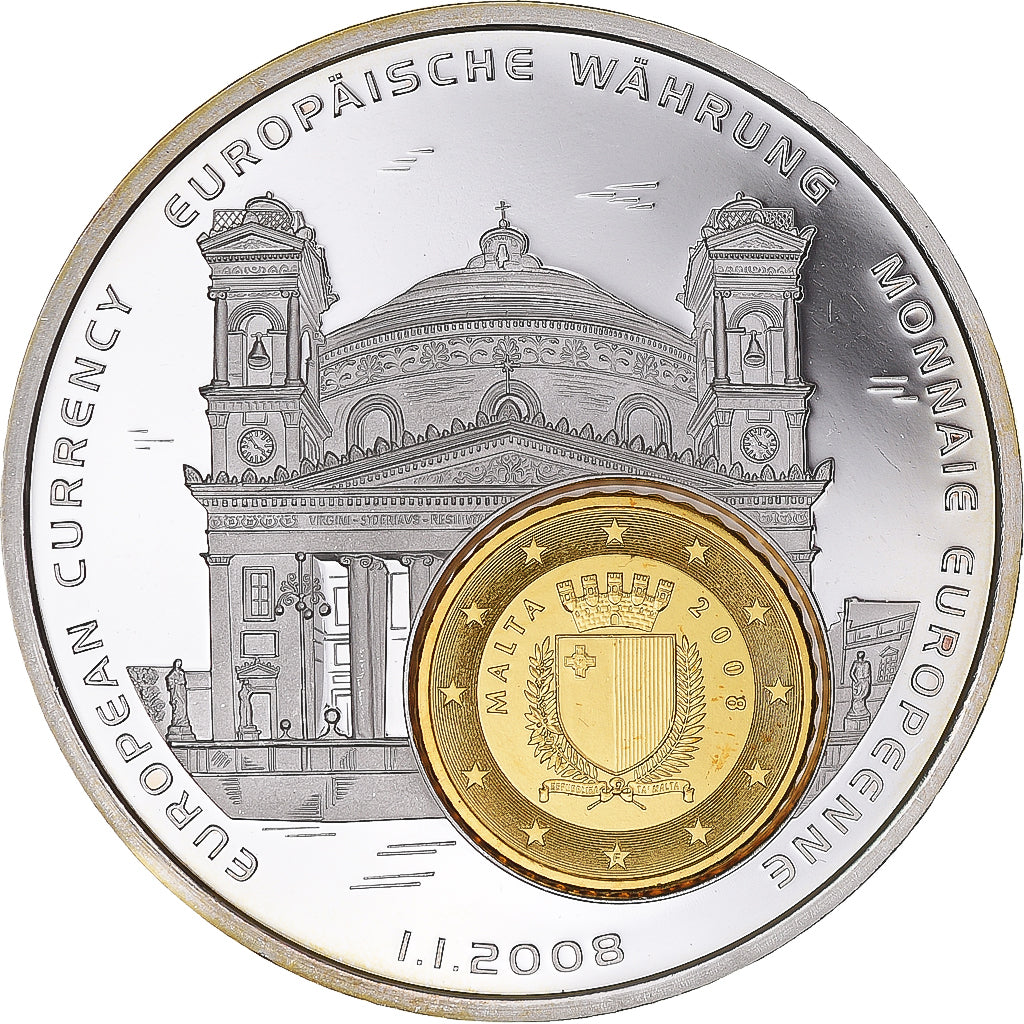 Malta, Medal, Monnaies européennes, 2008, MS(65-70), Copper Plated Silver