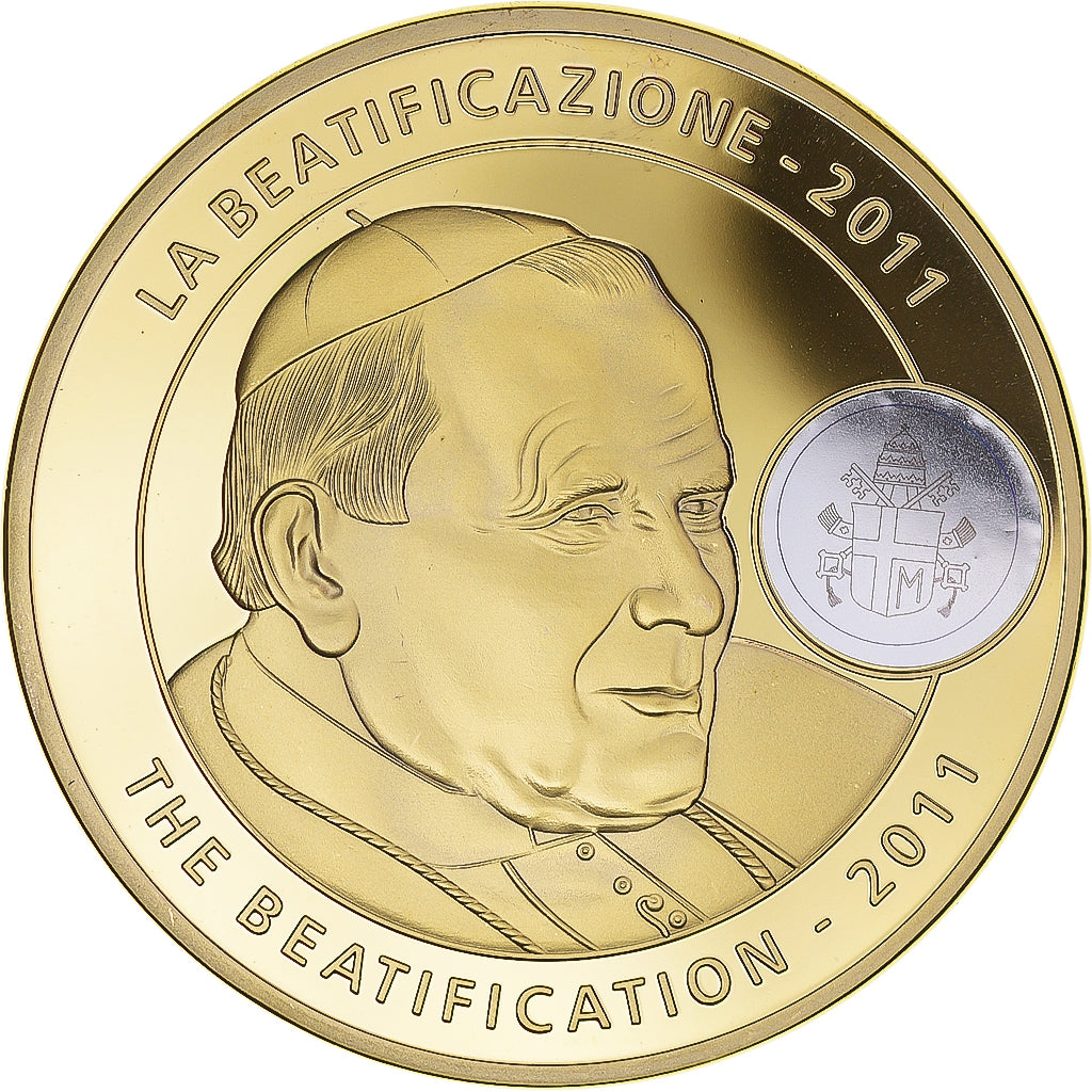 Vatican, Medal, La Béatification de jean-Paul II, 2011, MS(64), Copper Gilt