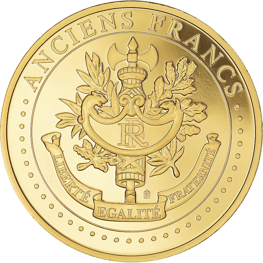 Francia, medaglia, Les Anciens Francs, billet de 5000 Francs Victoire, SPL+