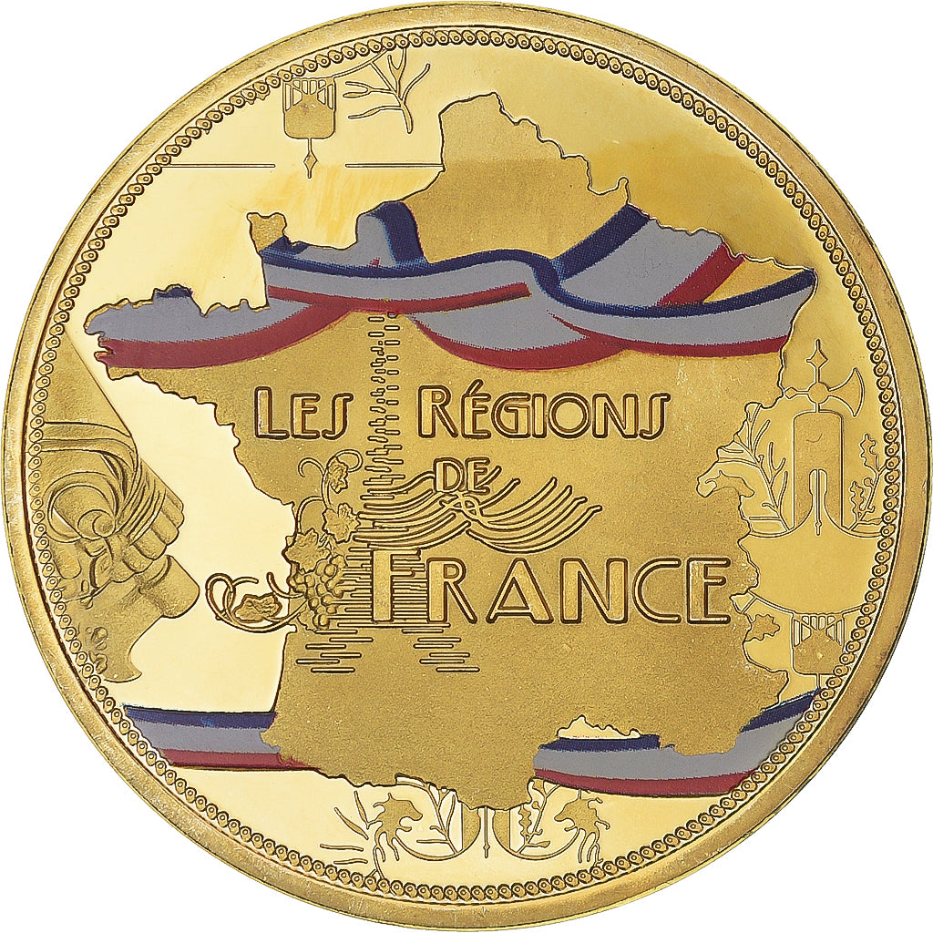 France, Medal, Les Régions de France, Alsace, MS(64), Copper Gilt