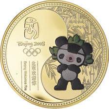 China, Medal, Jeux Olympiques de Pékin, 2008, Welcomes You, MS(64), Copper Gilt