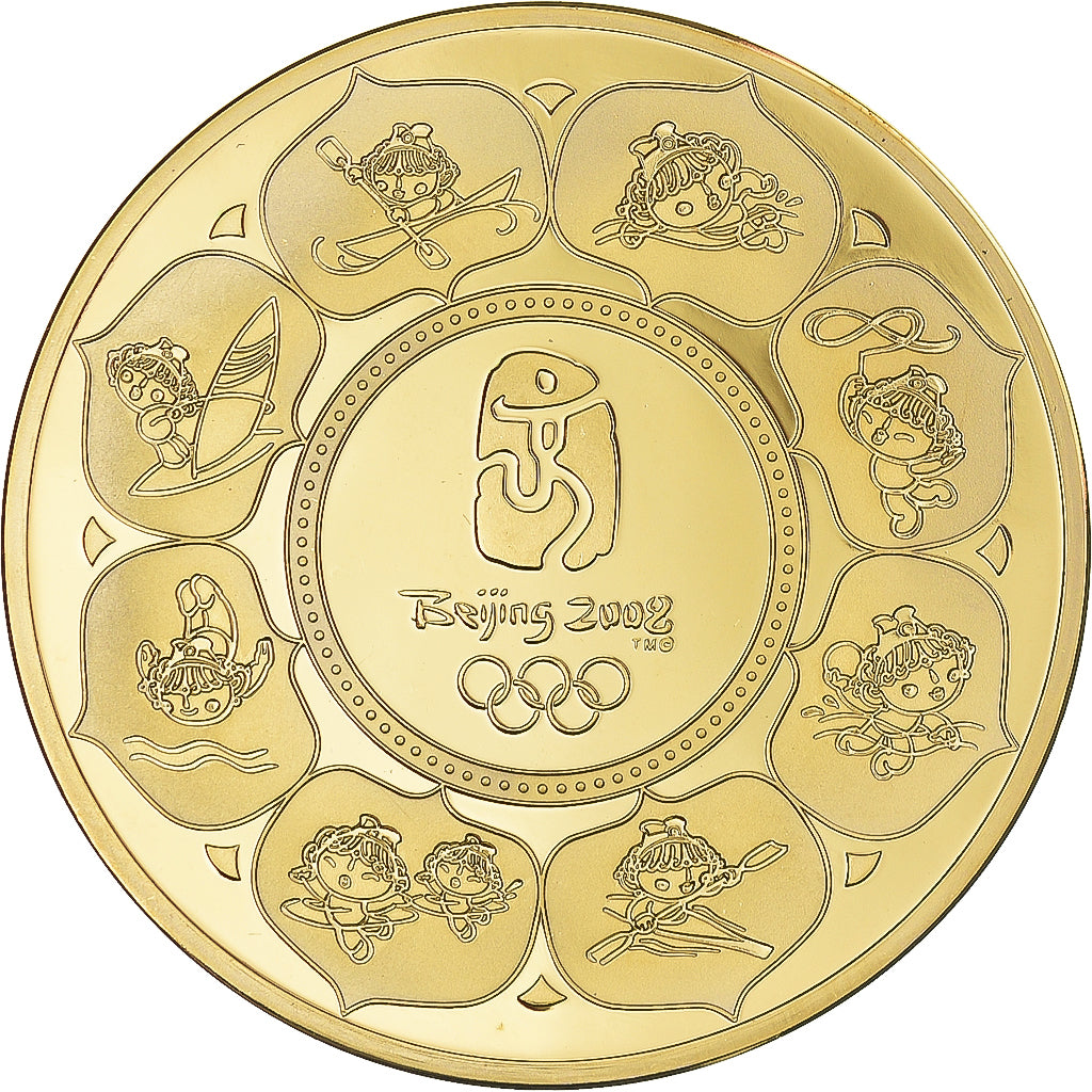 China, Medal, Jeux Olympiques de Pékin, 2008, Welcomes You, MS(65-70), Copper