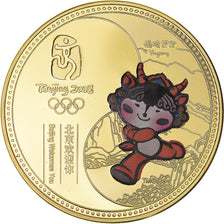 China, medalla, Jeux Olympiques de Pékin, 2008, Welcomes You, SC, Copper Gilt