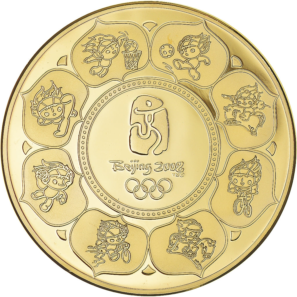 China, Medal, Jeux Olympiques de Pékin, 2008, Welcomes You, MS(65-70), Copper