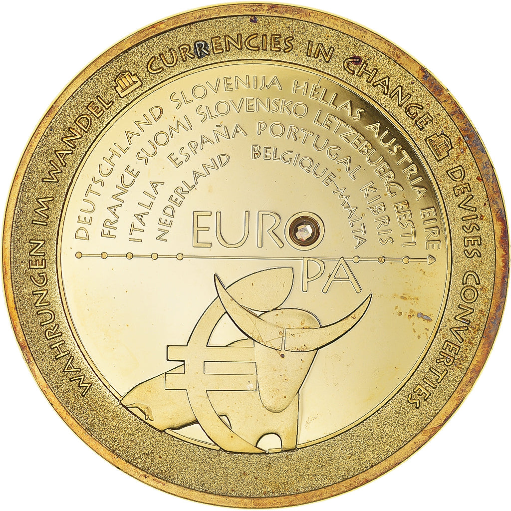 France, Medal, Europa, Devises Converties, MS(60-62), Copper-Nickel Gilt