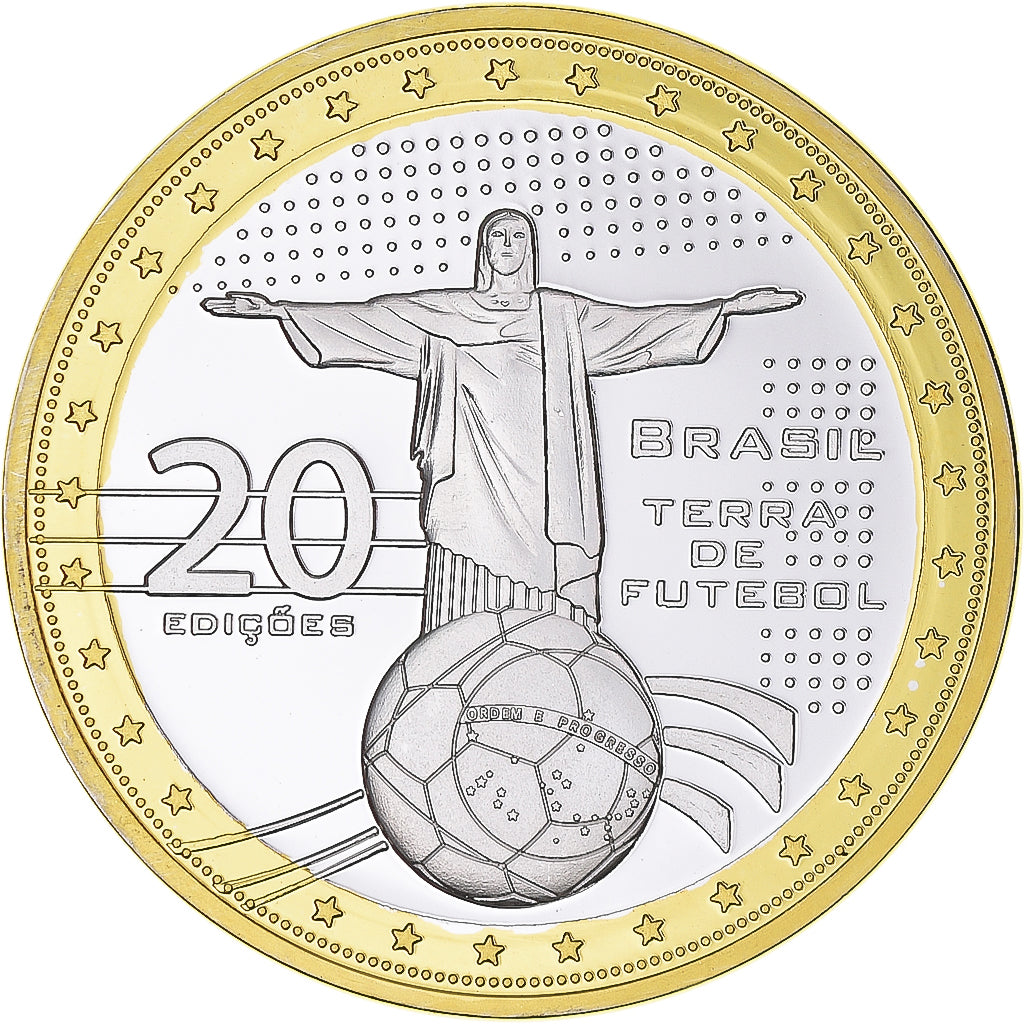 France, Medal, Brasil, Terra de Futebol, Football, 2014, MS(65-70), Copper Gilt