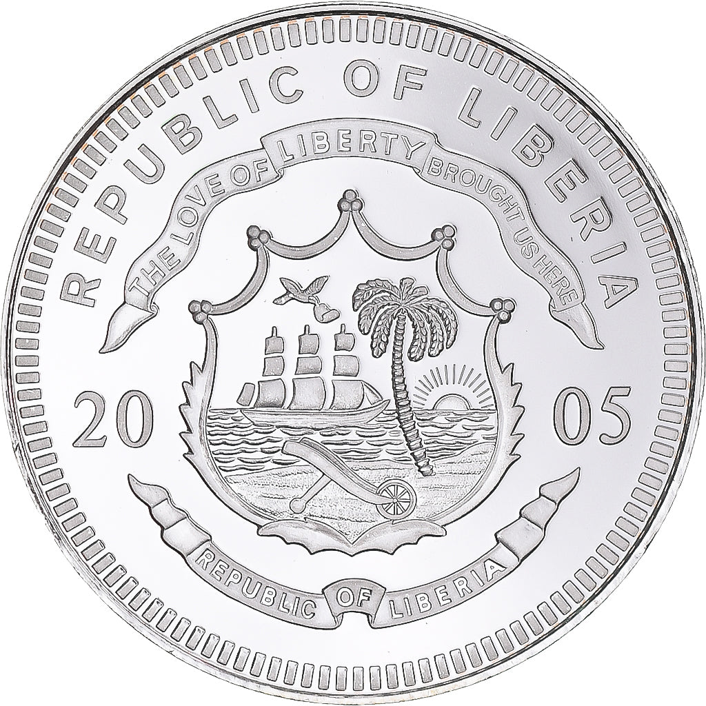 Coin, Liberia, World Football Cup 2006, 10 Dollars, 2005, MS(63), Copper Plated