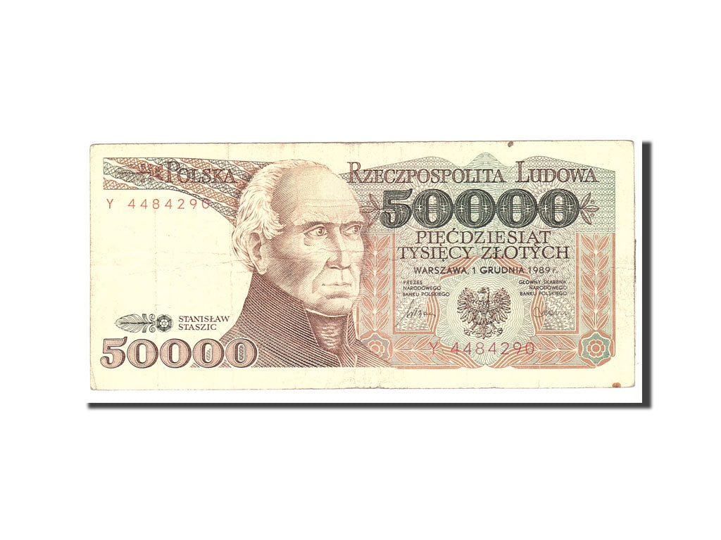Poland, 50,000 Zlotych, 1989, 1989-02-01, KM:153a, VF(20-25)