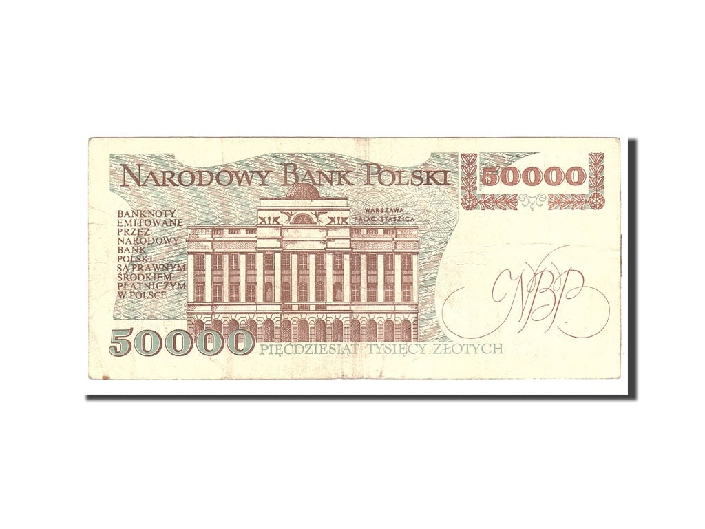Poland, 50,000 Zlotych, 1989, 1989-02-01, KM:153a, VF(20-25)