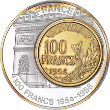 Francia, medalla, Histoire de la Monnaie Française, 100 Francs 1954, EBC+