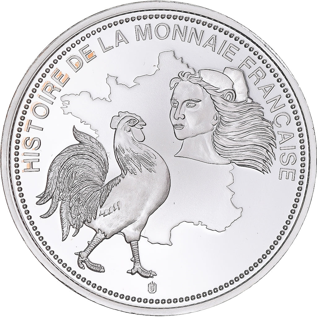 Francia, medalla, Histoire de la Monnaie Française, 100 Francs 1954, EBC+