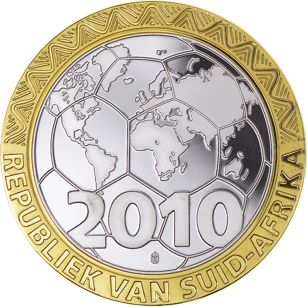 South Africa, Medal, Football - France, 2010, MS(64), Bi-Metallic