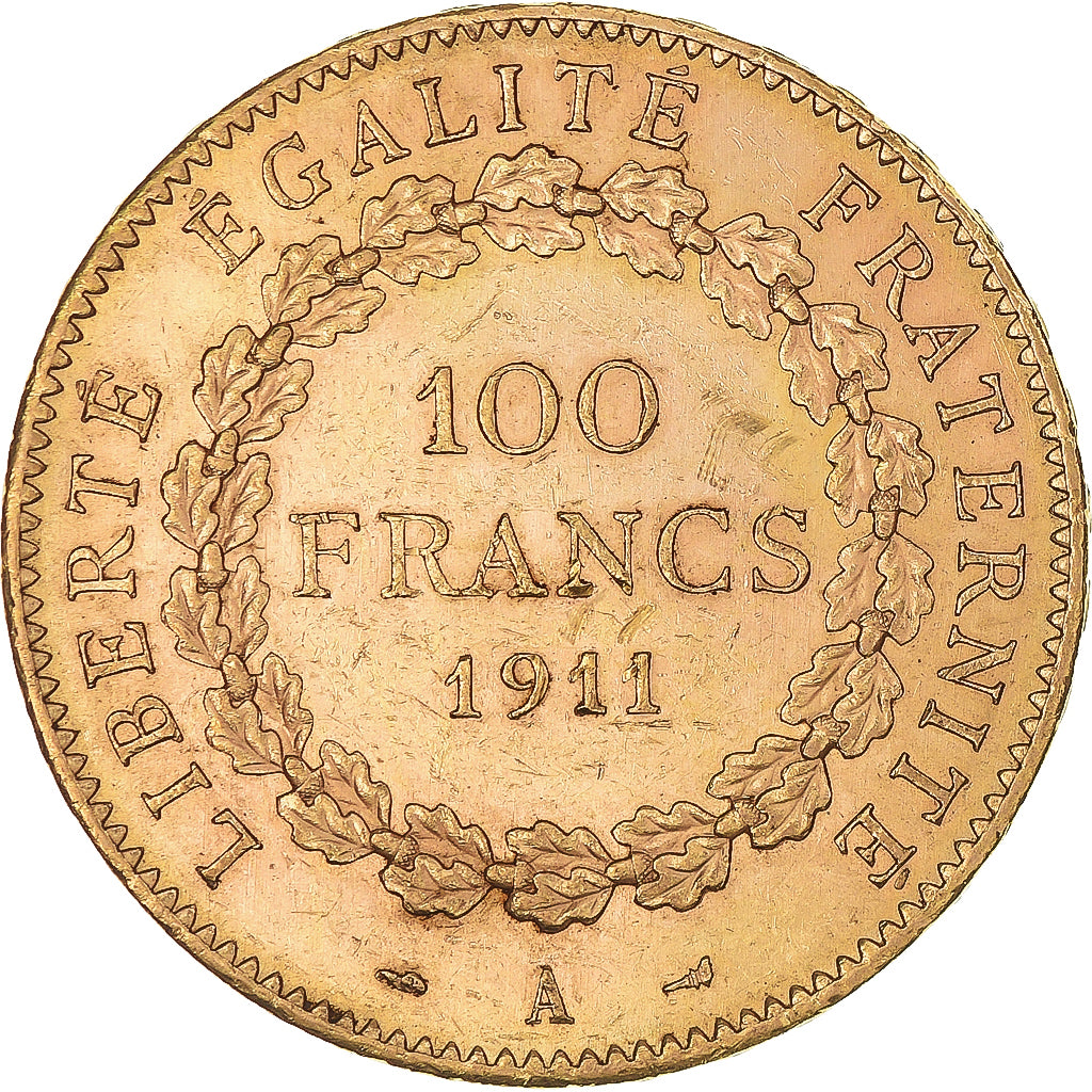 Monnaie, France, 100 Francs, 1911, Paris, TTB+, Or, Gadoury:1137a, KM:858