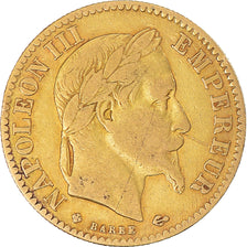 Moeda, França, Napoleon III, 10 Francs, 1864, Strasbourg, VF(30-35), Dourado