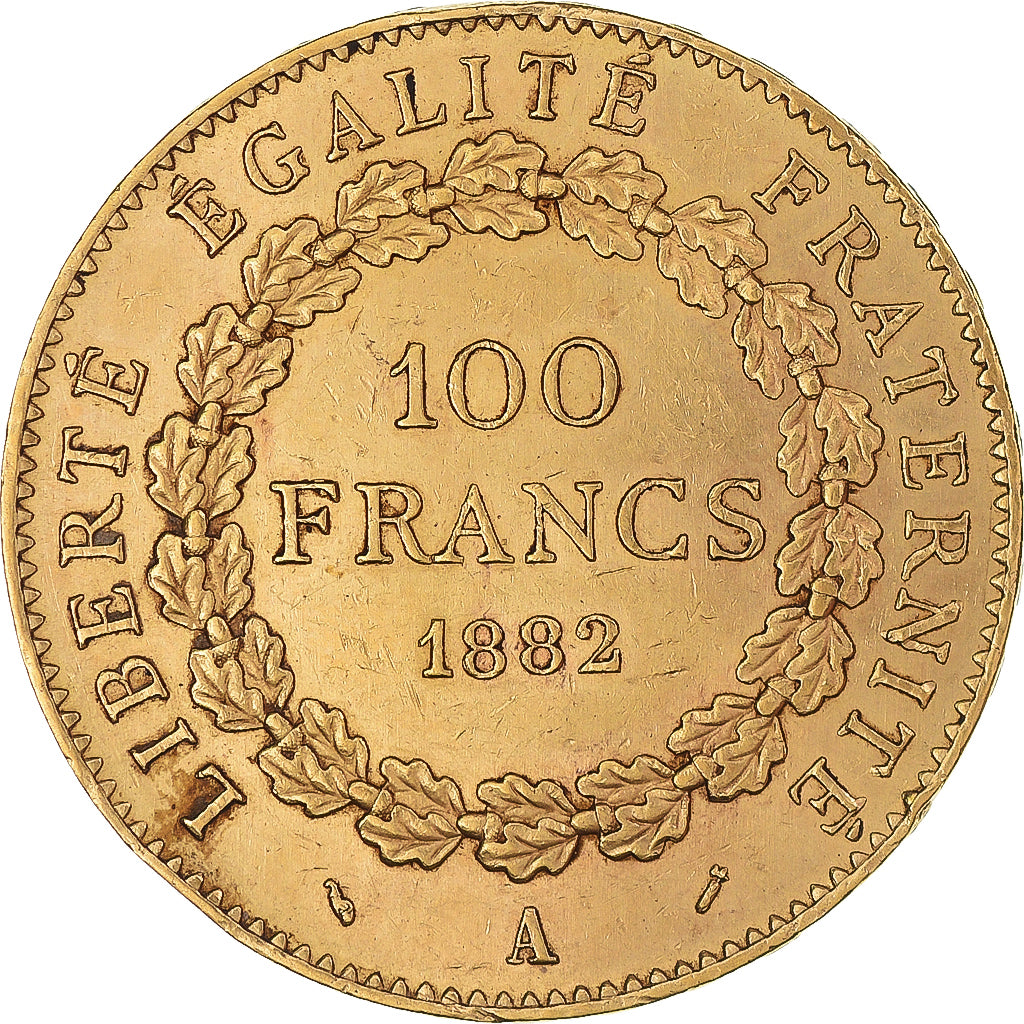 Moneda, Francia, Génie, 100 Francs, 1882, Paris, MBC, Oro, KM:832, Gadoury:1137