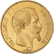Moneta, Francia, Napoleon III, 50 Francs, 1855, Strasbourg, BB+, Oro, KM:785.2
