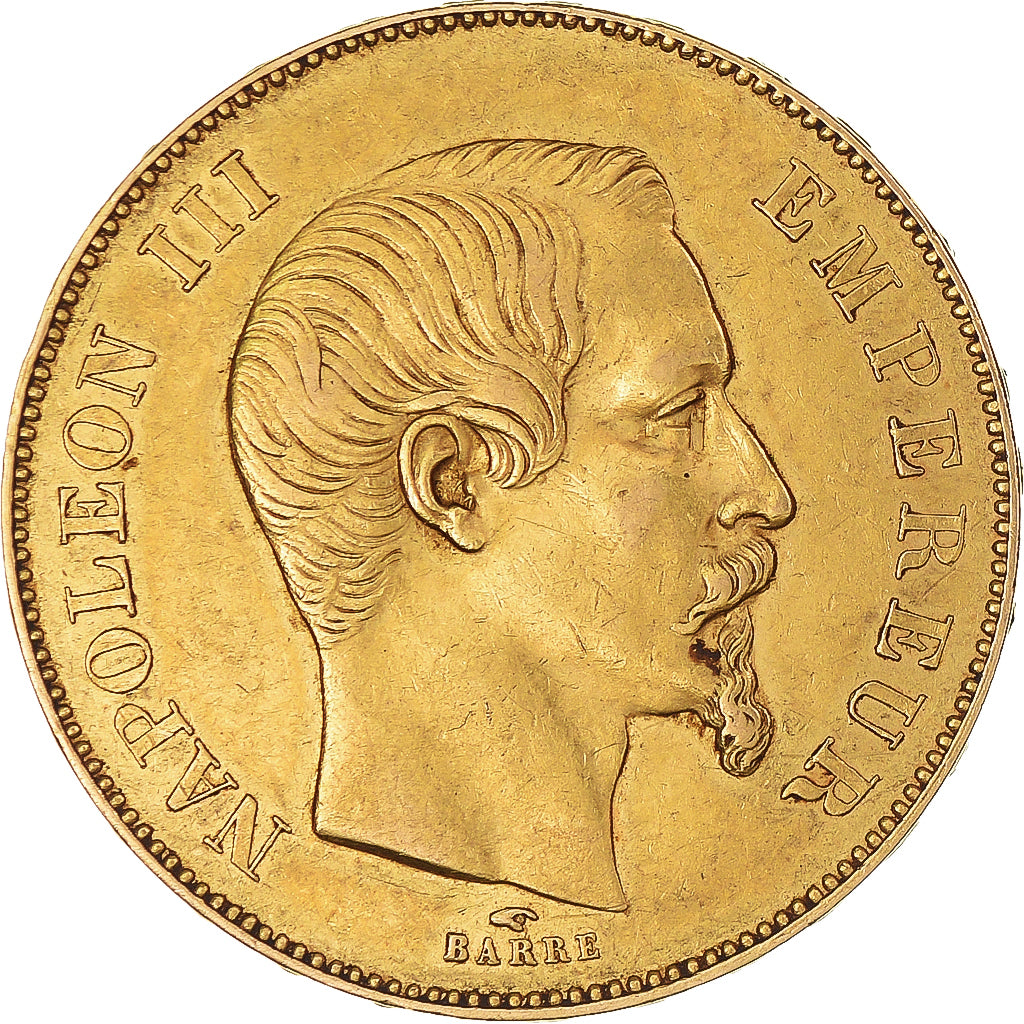Coin, France, Napoleon III, Napoléon III, 50 Francs, 1856, Paris, AU(50-53)