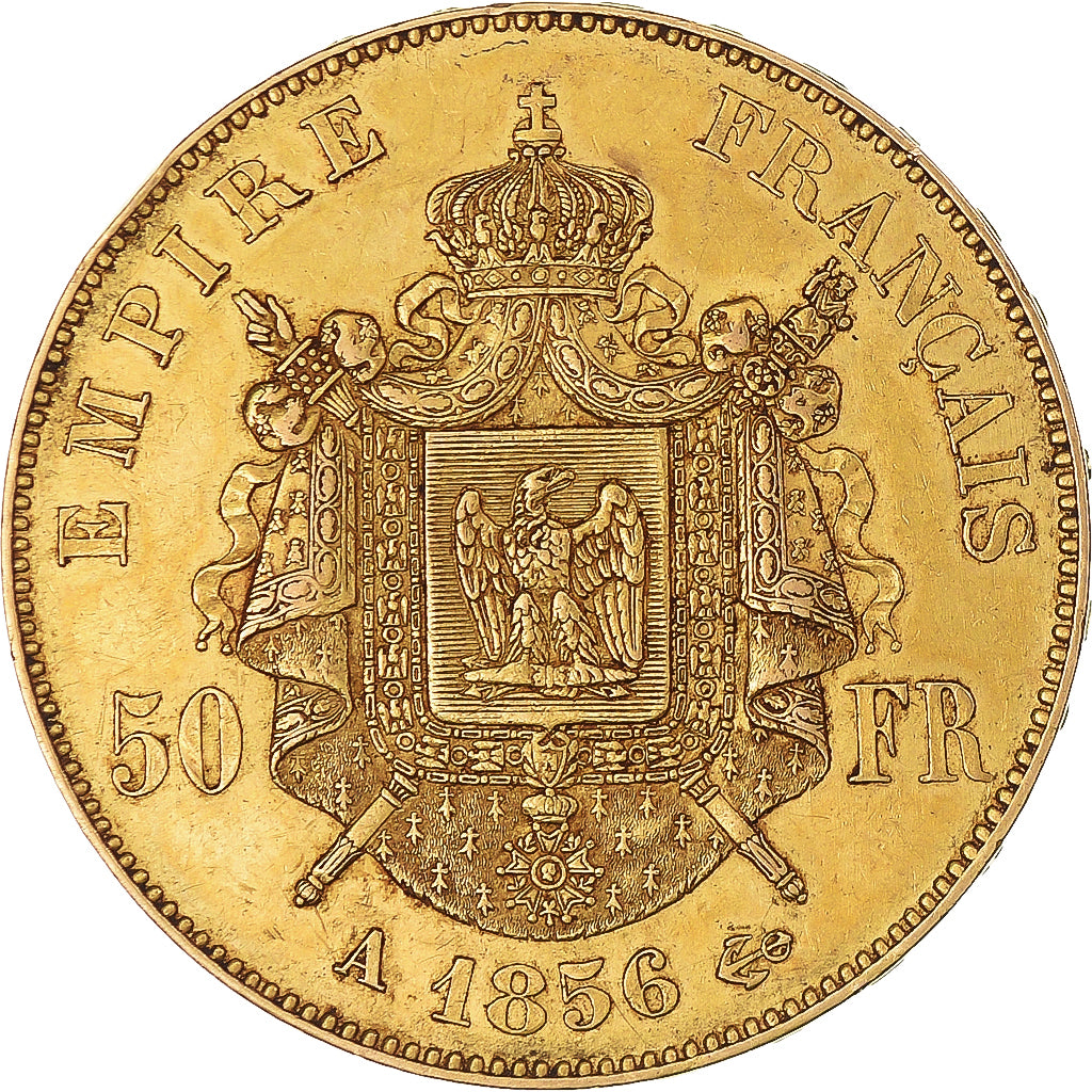 Coin, France, Napoleon III, Napoléon III, 50 Francs, 1856, Paris, AU(50-53)