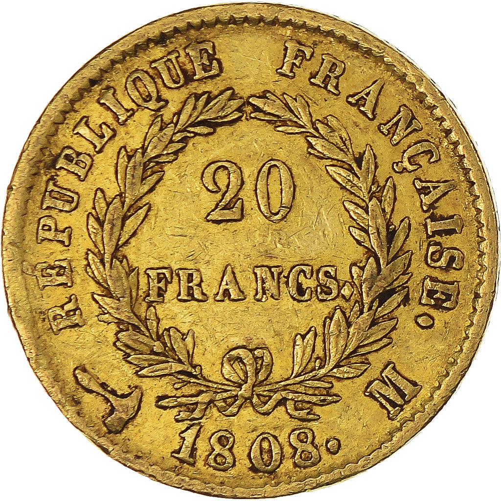Coin, France, Napoléon I, 20 Francs, 1808, Toulouse, EF(40-45), Gold, KM:687.3