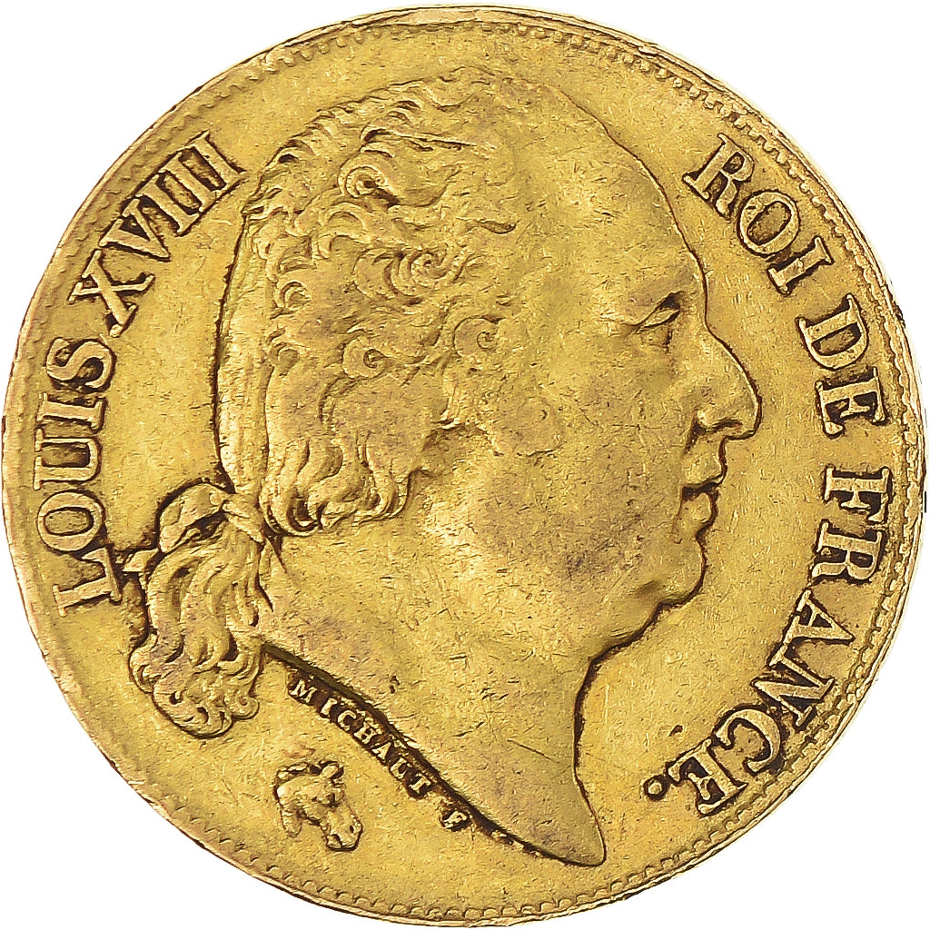 Coin, France, Louis XVIII, Louis XVIII, 20 Francs, 1818, Paris, EF(40-45), Gold