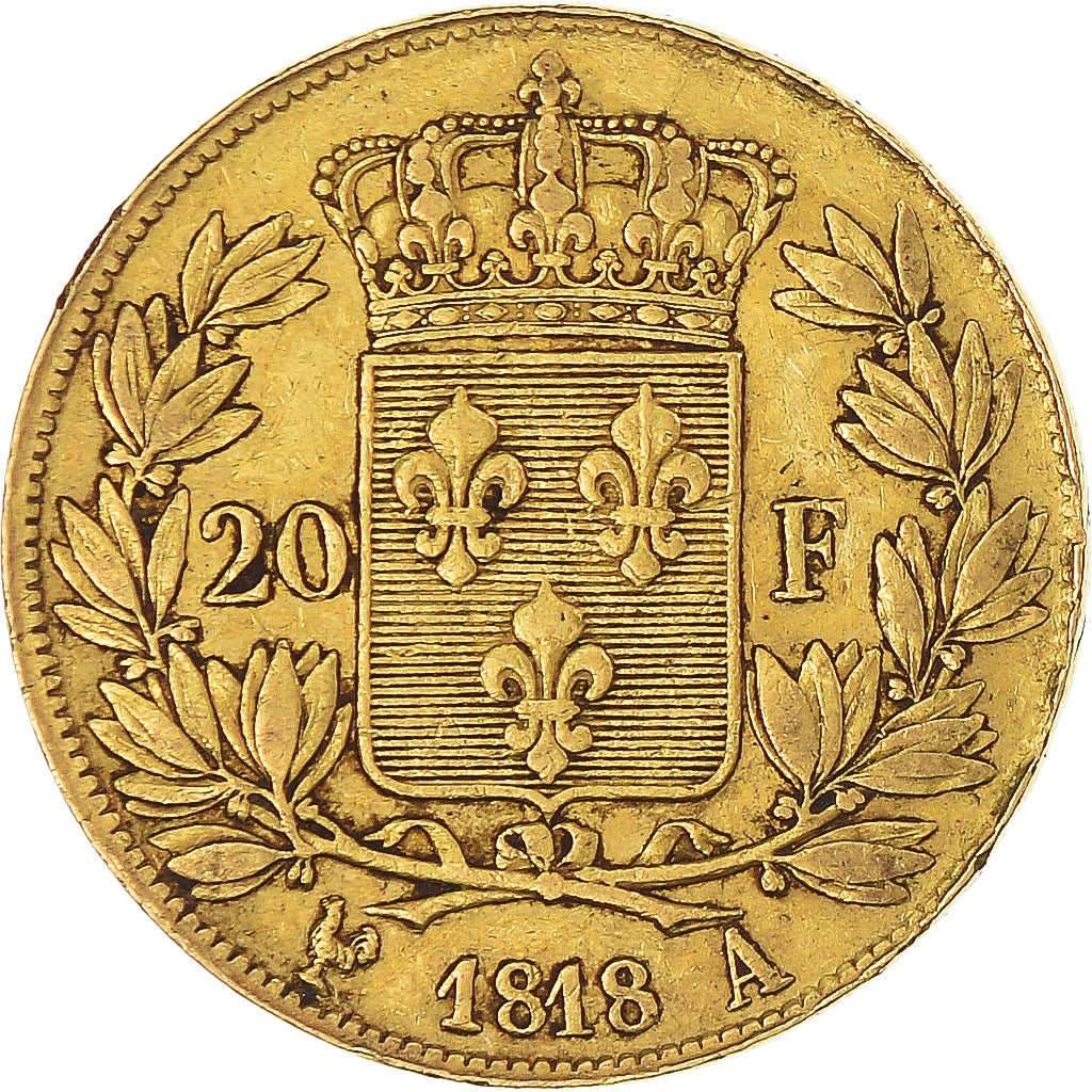 Coin, France, Louis XVIII, Louis XVIII, 20 Francs, 1818, Paris, EF(40-45), Gold