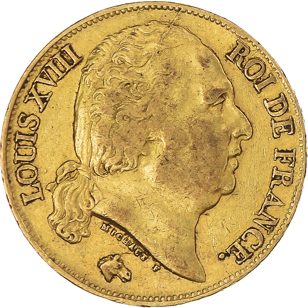 Monnaie, France, Louis XVIII, 20 Francs, 1818, Lille, TTB, Or, Gadoury:1028
