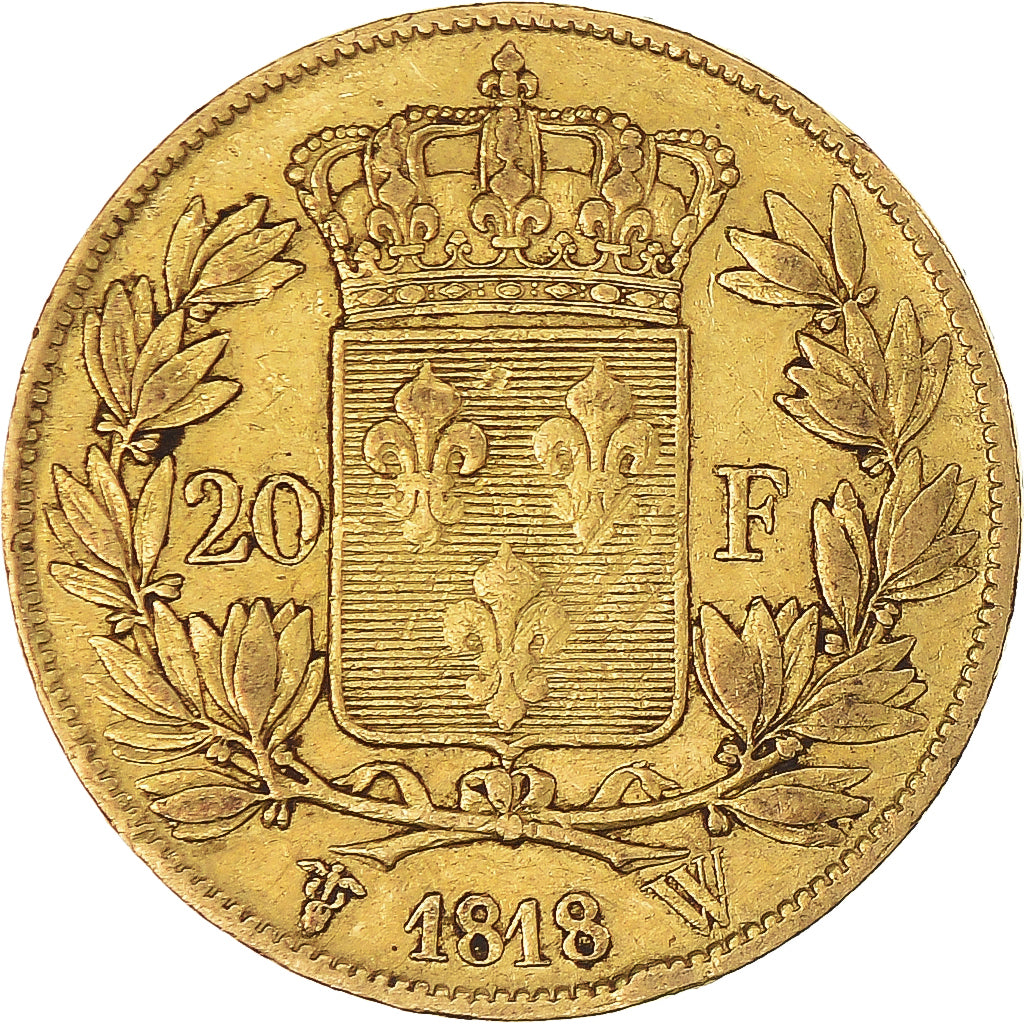 Monnaie, France, Louis XVIII, 20 Francs, 1818, Lille, TTB, Or, Gadoury:1028