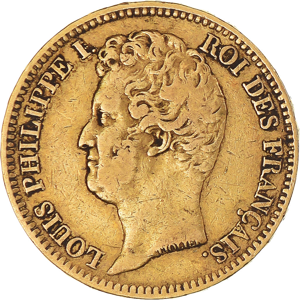 Moeda, França, Louis-Philippe, 20 Francs, 1831, Paris, VF(30-35), Dourado
