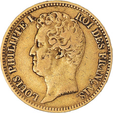 Moeda, França, Louis-Philippe, 20 Francs, 1831, Paris, VF(30-35), Dourado