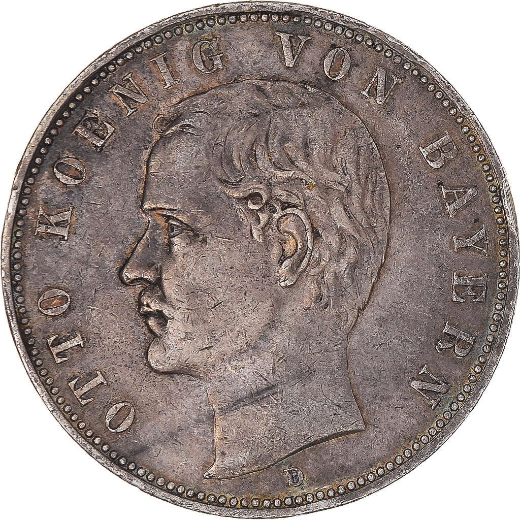 Coin, German States, BAVARIA, Otto, 5 Mark, 1907, Munich, EF(40-45), Silver