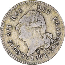 Munten, Frankrijk, Louis XVI, 30 Sols, 1791, Limoges, FR+, Zilver, KM:606.7