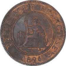 Münze, FRENCH INDO-CHINA, Cent, 1894, Paris, S, Bronze, KM:1, Lecompte:45