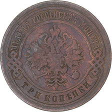 Coin, Russia, Nicholas II, 3 Kopeks, 1900, Saint-Petersburg, VF(20-25), Copper