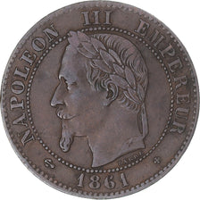 Coin, France, Napoleon III, Napoléon III, 2 Centimes, 1861, Strasbourg