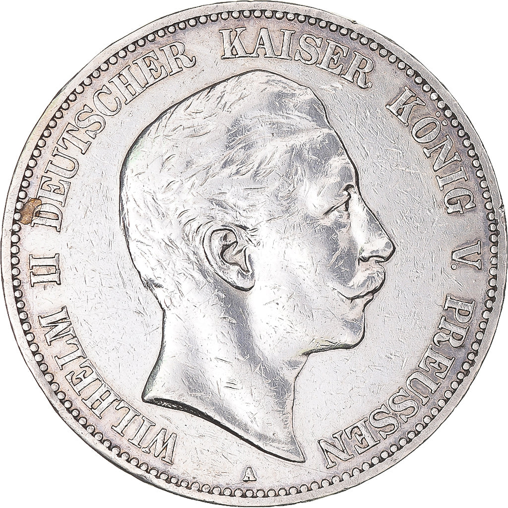 Coin, German States, PRUSSIA, Wilhelm II, 5 Mark, 1907, Berlin, VF(30-35)