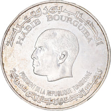 Coin, Tunisia, 5 Dinars, 1976, AU(50-53), Silver, KM:305