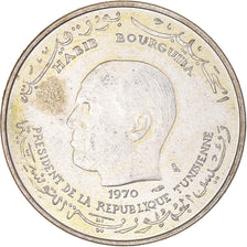 Moneda, Túnez, Dinar, 1970, Paris, FAO, MBC+, Plata, KM:302
