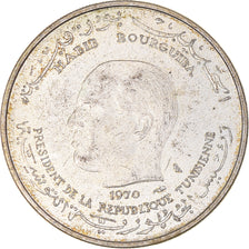 Coin, Tunisia, Dinar, 1970, Paris, FAO, EF(40-45), Silver, KM:302
