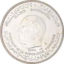 Coin, Tunisia, Dinar, 1970, Paris, FAO, AU(55-58), Silver, KM:302