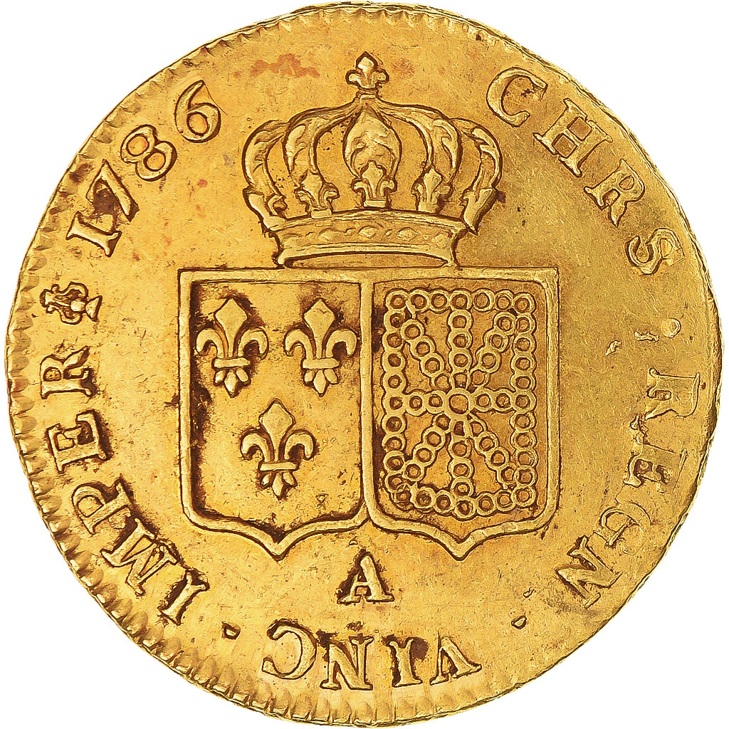 Moneta, Francia, Louis XVI, 2 Louis D'or, 1786, Paris, BB, Oro, KM:592.1