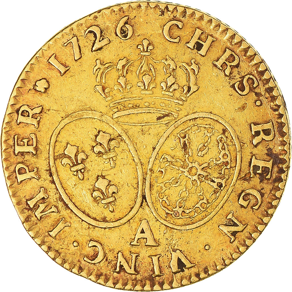 Coin, France, Louis XV, Louis d'or aux lunettes, Louis d'Or, 1726, Paris