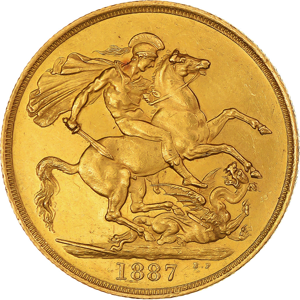 Moneta, Gran Bretagna, Victoria, 2 Pounds, 1887, London, SPL-, Oro, KM:768
