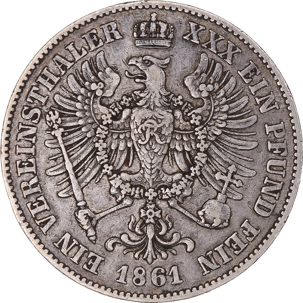 Coin, German States, PRUSSIA, Wilhelm I, Thaler, 1861, Berlin, VF(30-35)
