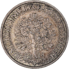 Moneda, ALEMANIA - REPÚBLICA DE WEIMAR, 5 Mark, 1928, Karlsruhe, MBC+, Plata