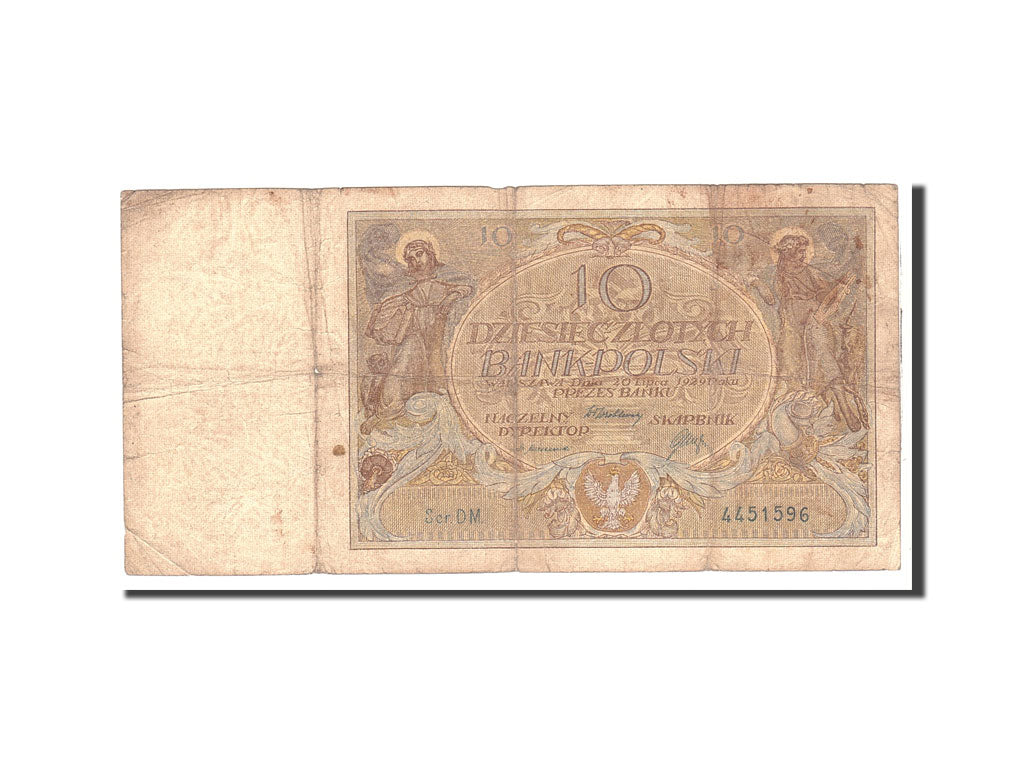 Banknote, Poland, 10 Zlotych, 1929, 1929-07-20, KM:69, VG(8-10)