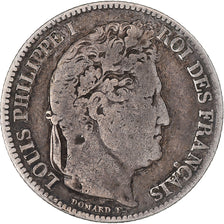 Coin, France, Louis-Philippe, Franc, 1844, Strasbourg, VF(20-25), Silver