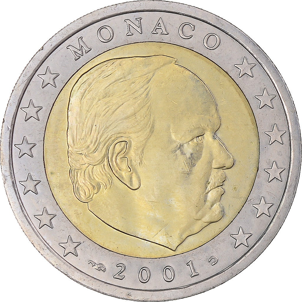 Monaco, 2 Euro, 2001, Paris, AU(55-58), Bi-Metallic, KM:174