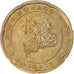 Monaco, 20 Euro Cent, 2001, Paris, AU(55-58), Brass, KM:171