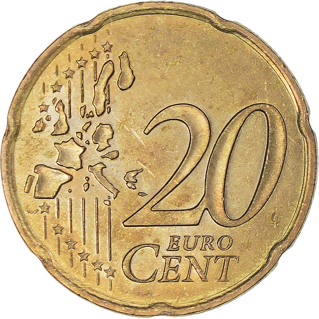 Monaco, 20 Euro Cent, 2001, Paris, AU(55-58), Brass, KM:171