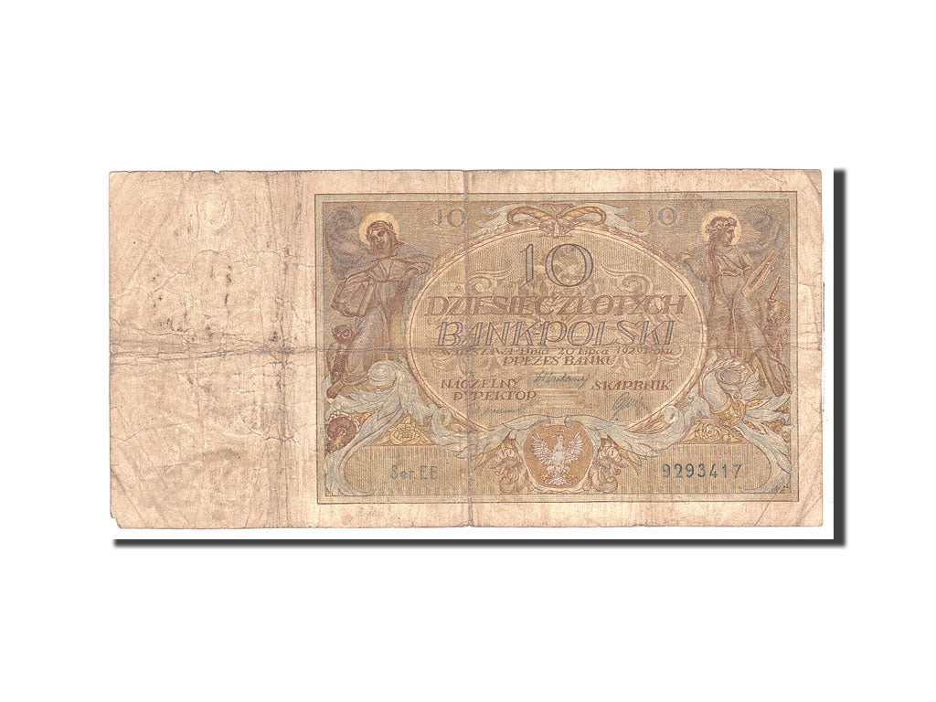 Banknote, Poland, 10 Zlotych, 1929, 1929-07-20, KM:69, VG(8-10)